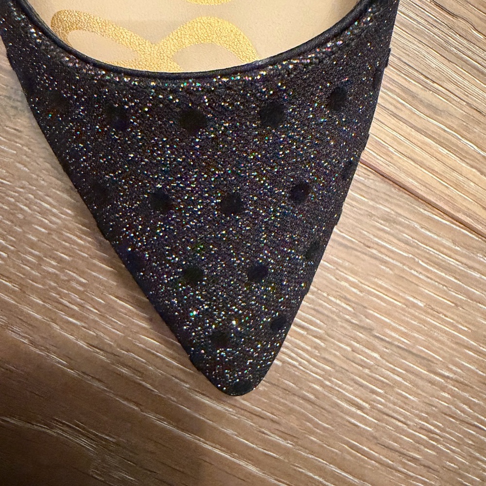 Sam Edelman Glittery Black Slingback Flats - Picture 3 of 4